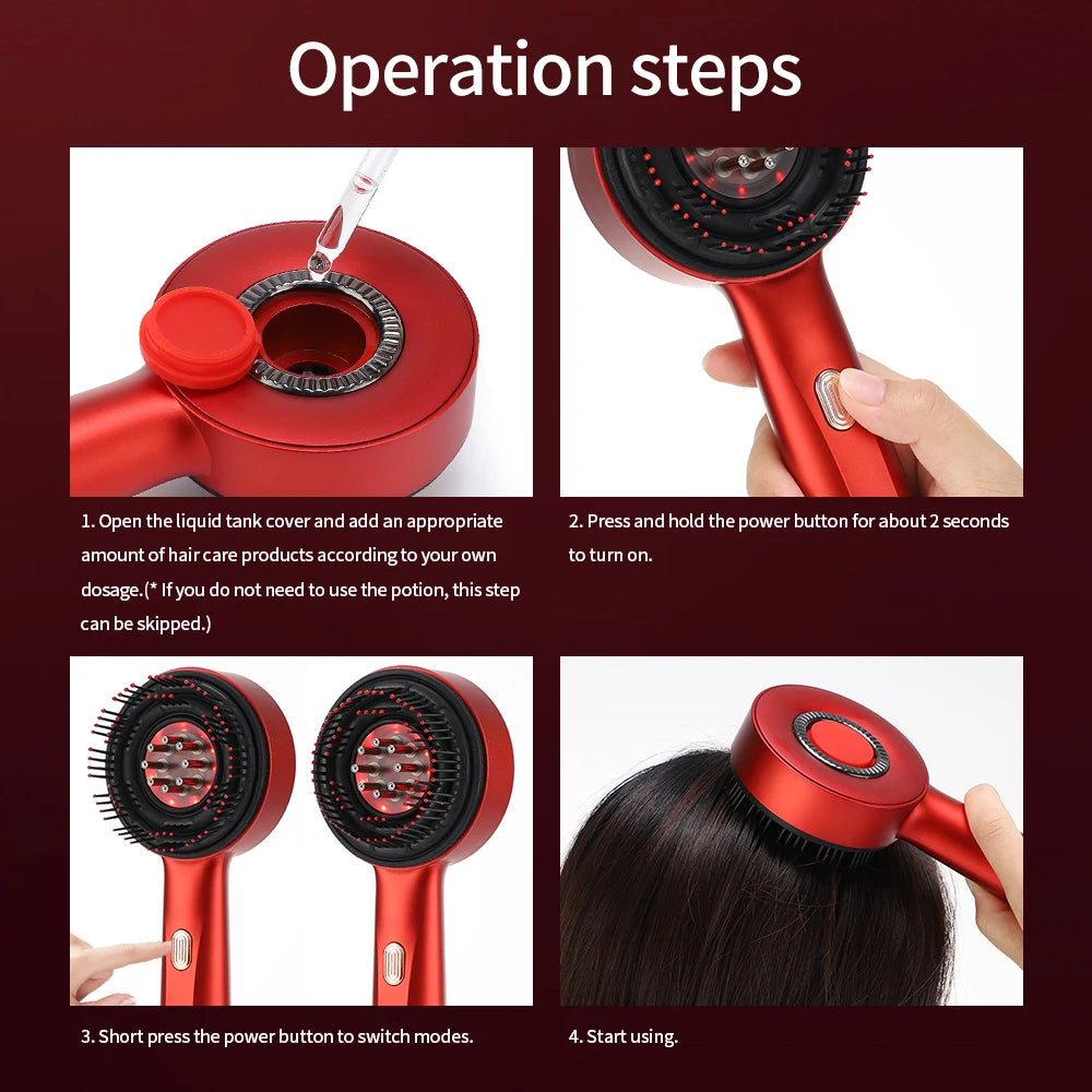 Electric Multifunctional Comb that Promotes Hair Growth Massage Oil Applicator 3 Modes